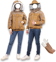 Jaket Peternak Lebah Ukuran Besar Anti Air, Anti Angin, Bernapas, 3 Lapis Jaring Berventilasi, Berkerudung, Cetak Depan, Unisex