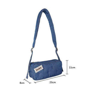 Bolso Bandolera Clásico Azul Versátil y Moderno, Delicado y Elegante, de Poliéster y Algodón, con Cierre de Cremallera, para Mujer, Ideal para Ir de Compras - Product Image 4