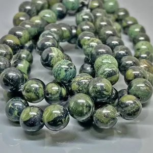 Cuentas de Jaspe Kiwi Natural de 4mm, Lisas y Redondas, Grado AA, para la Fabricación de Joyería, Venta al Por Mayor - Product Image 4