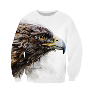 Sweat à capuche pour homme avec imprimé aigle chauve, impression numérique, 100% coton, coupe classique, col rond, tricoté, vêtement d'hiver décontracté - Product Image 4