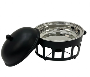 Classic Look Stainless Steel Casserole Dish Black Finish Contemporary <b>Food</b> <b>Warmer</b> <b>Buffet</b> <b>Server</b> Eco-Friendly Metal Cookware - Product Image 2