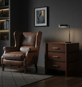 Mesita de Noche Moderna Ecológica de Madera Maciza de Mango con 3 Cajones, Plegable e Inflable, Muebles para Dormitorio - Product Image 6