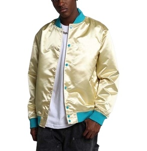 Haute qualité hommes soie Satin Polyester Varsity Baseball veste personnalisé Satin nouveauté collège sport Bomber veste soie Varsity - Product Image 3