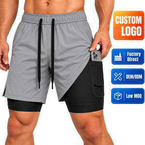 Men's 2 in 1 Running <b>Shorts</b> <b>with</b> <b>Phone</b> <b>Pocket</b> Custom Lightweight Athletic Gym Workout <b>Shorts</b> Manufacturer - Product Image 1