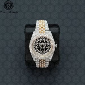 Montre de Luxe Charme pour Homme en Acier Inoxydable, Boîtier 40mm, Mouvement Mécanique, Date Automatique, Accents Diamantés, Bracelet en Acier Inoxydable, Poussoir - Product Image 4