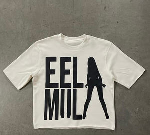 T-shirt surdimensionné court pour homme, col montant, 100 % polyester sergé, impression numérique, délavé à l'acide, personnalisé OEM - Product Image 5