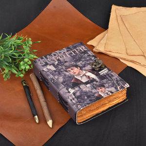 Vintage Wizard School Inspired Leather Journal <b>A5</b> With 100 Pages Lock Diary Magical Theme Writing <b>Notebook</b> Fantasy Premium Gift - Product Image 5