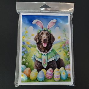Whimsical Curly-Coated Retriever Easter Egg Hunt Tarjetas de felicitación Pack 8 Tarjetas de nota en blanco con sobres A7 Tamaño 5x7 - Product Image 3