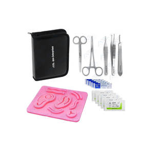 Kit de sutura de entrenamiento quirúrgico médico y de enfermería, instrumentos quirúrgicos dentales, suturas, campo de primeros auxilios, práctica de emergencia para acampar - Product Image 1