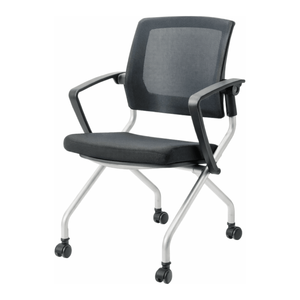 Modern Fabric Folding <b>Office</b> <b>Chair</b> with Mesh Back Soft <b>Cushion</b> and Casters for Lab Use - Product Image 1