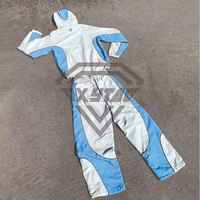 Ensemble survêtement homme personnalisé avec logo, veste coupe-vent en nylon bicolore et pantalon, streetwear, sportswear, fabricant OEM