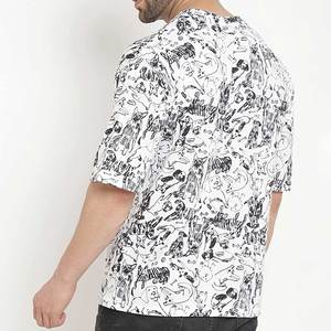 เสื้อยืดผู้ชายแฟชั่นลำลอง ผ้าเนื้อนุ่ม ทรงโอเวอร์ไซส์ ดีไซน์ใหม่ทันสมัย น้ำหนักเบา ไหล่ตก - Product Image 2