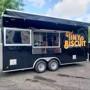 Remorque alimentaire mobile remorquable d'occasion en fibre de verre pour snacks/fast-food, 4 roues, garantie 2 ans, nettoyage facile - Product Image 1