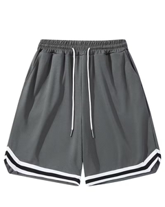 Men Solid Sporty Breathable T-Shirt Set Crew Neck Short Sleeve Quick Dry Knitted Polyester/Cotton Tee Shorts Summer Casual - Product Image 3