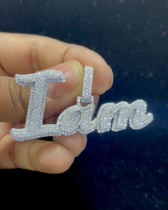 Colgante de Letra Inicial Personalizada de Plata de Ley 925 Chapada en Oro con Moissanita, Estilo Hip Hop de Lujo, para Hombres y Mujeres - Product Image 1