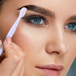 Rasoirs à sourcils en plastique colorés, 5 pièces, avec pointe lisse, outil de maquillage de précision pour la mise en forme des sourcils - Product Image 3