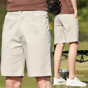 Alta calidad 97% algodón 3 Spandex cintura elástica plana cremallera frontal Fly Multi-bolsillos Casual de longitud media Bermudas para hombres - Product Image 2