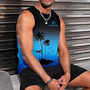 Camisetas sin Mangas para Hombre, Camisetas Deportivas de Gimnasio, Camisetas Casuales de Algodón para Entrenamiento de Verano - Product Image 5