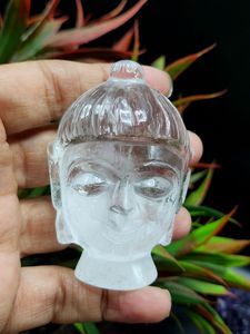 Estatua de Cabeza de Buda de Cuarzo Transparente: Maestría Meditativa y Brillo Espiritual - Product Image 5