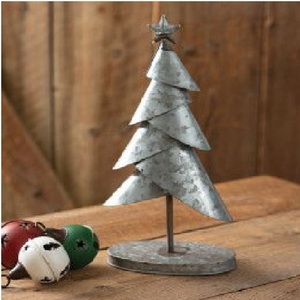 Antique Metal Christmas <b>Tree</b> Decor Vintage Handicraft Style <b>Star</b> Top <b>Tree</b> Shape Ornament - Product Image 1