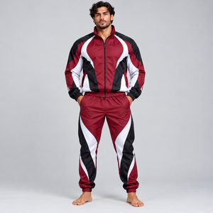 Chándal de hombre de alta calidad, material de nailon suave, ajuste flexible para correr, hacer ejercicio, deportes y ropa deportiva. - Product Image 1