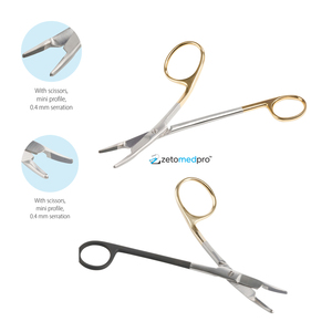 Portaagujas TC Gold Gillies – Inserto de Carburo de Tungsteno, Mangos Asimétricos, Sin Bloqueo con Tijeras, Perfil Mini 0.4mm - Product Image 3