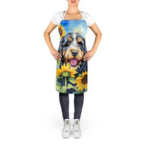 Bernedoodle Sunflowers Unisex Large Multicolor <b>Apron</b> for <b>Cooking</b> Baking Crafts Gardening-for Adults and Seniors - Product Image 2