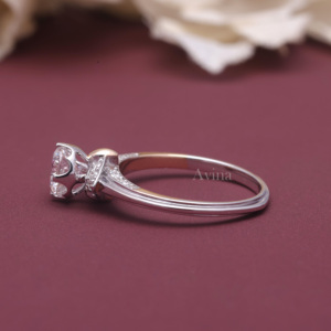 Bague de fiançailles en diamant cultivé en laboratoire certifié IGI, or 14 carats bicolore, diamant rond brillant, solitaire pour femme - Product Image 5
