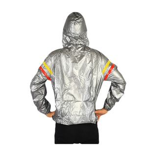 Combinaison de sauna noire à capuche pour homme, manches longues, taille élastique, en fibre de polyéthylène, pour toutes les saisons, vêtements de fitness - Product Image 4