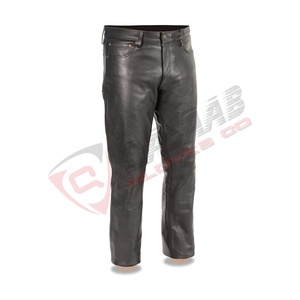 Pantalon de course en cuir PU, pantalon de moto en cuir avec logo personnalisé, anti-boulochage, pantalon coupe-vent pour l'extérieur - Product Image 4