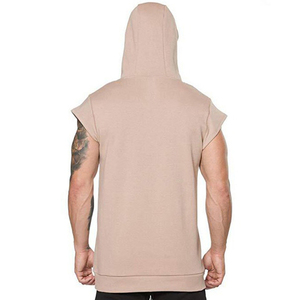 Wholesale <b>Men's</b> <b>Sleeveless</b> <b>Hoodie</b> Gym Wear Hooded Muscle Tank Top Drawstring Athletic Vest Training Sportswear OEM - Product Image 6