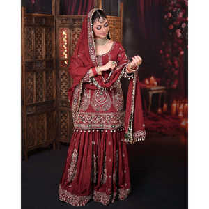 Top Plazzo y Dupatta de fiesta para mujer de diseñador para ocasiones elegantes - Product Image 4