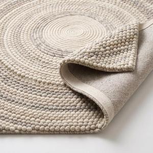 Tapis élégant en laine crème tissé à la main, couleur unie, antidérapant, à poils moyens, pour salon moderne, chambre, entrée, usage domestique et commercial - Product Image 6
