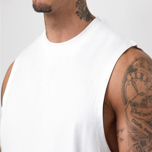 Wholesale Custom Logo Quick Dry Breathable <b>Men's</b> Blank Gym <b>Stringer</b> Boxing Tank Top <b>Men's</b> Stretchy Knitted <b>Vest</b> Top Trending - Product Image 5