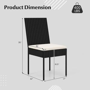 Set di Mobili da Giardino in Vimini PE con 2/4 Cuscini Inclusi per Veranda, Terrazza, Giardino e Cortile - Product Image 4