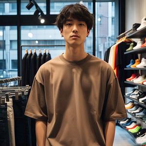 T-shirt 100% coton surdimensionné 100% coton pour hommes coupe ample personnalisé rapide 280 g/m² 300 g/m² 320 g/m² - Product Image 2