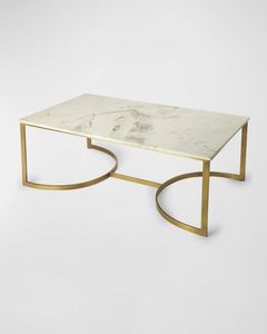 Modern <b>Round</b> Coffee <b>Table</b> with Marble <b>Top</b> and Brass Base Contemporary Living Room Furniture Handmade Metal Frame Design - Product Image 6