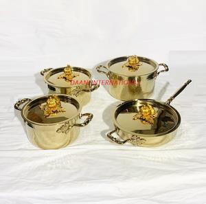 Premium Stainless Steel Gold <b>Cookware</b> Set Food Safe Durable Cooking Pots and Pans Gift Collection Home Kitchens Use Casseroles - Product Image 2