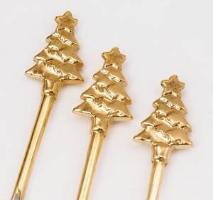 Ensemble de couverts de Noël dorés, cuillère, fourchette et couteau en acier inoxydable pour la décoration de table de fête - Product Image 3