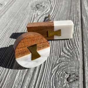 มือจับประตูหินอ่อนสีน้ำตาล ทำมือ กันน้ำ คุณภาพสูง ขัดเงา มือจับลิ้นชัก เฟอร์นิเจอร์ ดึงเปิด-ปิด  สไตล์น่ารัก มือจับตู้ - Product Image 3