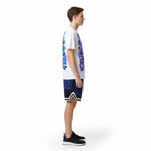 Conjunto de Verano para Hombre y Mujer, Color Sólido, Estampado con Letras, Cómodo, Transpirable, Estilo Americano, Holgado, Manga Corta y Pantalones Cortos - Product Image 3