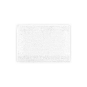 Tapis de bain moderne blanc rectangulaire en microfibre réversible à bords festonnés, antidérapant avec envers en caoutchouc, lavable en machine, taille moyenne - Product Image 5