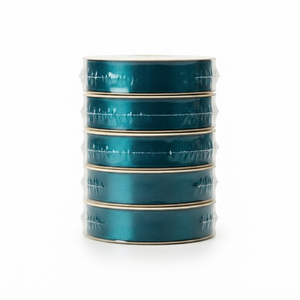 25mm Teal Dark Turquoise Single Face Satin <b>Ribbon</b> Manufacturer 5 Rolls x 8 Meter for Beach <b>Wedding</b> Decor Resort Events Wholesale - Product Image 3
