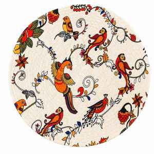 Runde Bedruckte Tischsets mit Künstlerischem Vogel- und Rankenmuster für den Großhandel - Product Image 1