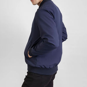 Chaqueta Bomber para Hombre, Diseño Moderno, Color Azul Marino, 100% Poliéster, Impermeable, Transpirable, Chaquetas de Invierno con Cierre para Hombre, Venta al Por Mayor - Product Image 4