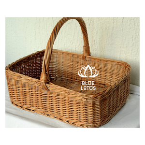 Panier en rotin tressé à la main de style moderne, matériau naturel, taille XL, écologique, multifonctionnel pour le pain, les fruits et les légumes - Product Image 1