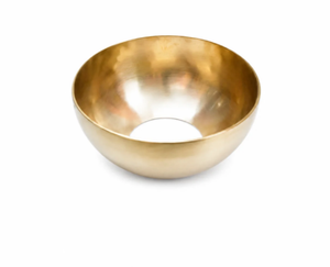 Cuenco Tibetano de Latón Chapado en Oro para Sanación Sonora, Cuenco Redondo para Meditación y Yoga, Cuenco Premium con Corte en Rodilla - Product Image 1