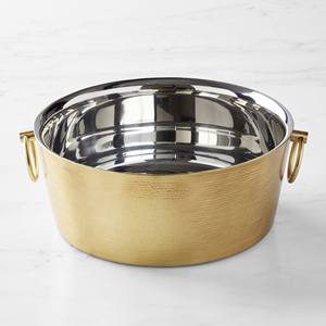 Vente en gros OEM : Bac à boissons en acier inoxydable à double paroi, martelé, couleur or antique, pour la maison, les bars, les restaurants et les réceptions. - Product Image 3