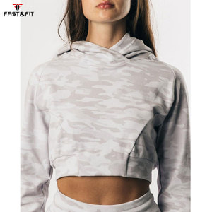 Custom Logo Women's <b>Crop</b> Hoodie with Front Screen Print 100% Cotton Thick Fabric Long Sleeve <b>Zip</b>-<b>Up</b> - Product Image 4