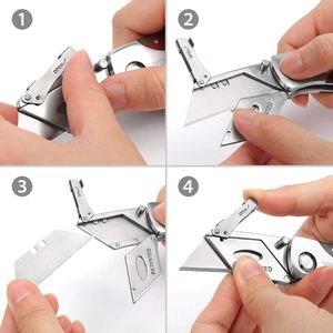 Coltello Multiuso a Cambio Rapido con Manico in Stile Retrò Effetto Legno, Coltello Pieghevole con Blocco Posteriore, Clip, Coltelli e Utensili in Stile Classico Retrò - Product Image 2